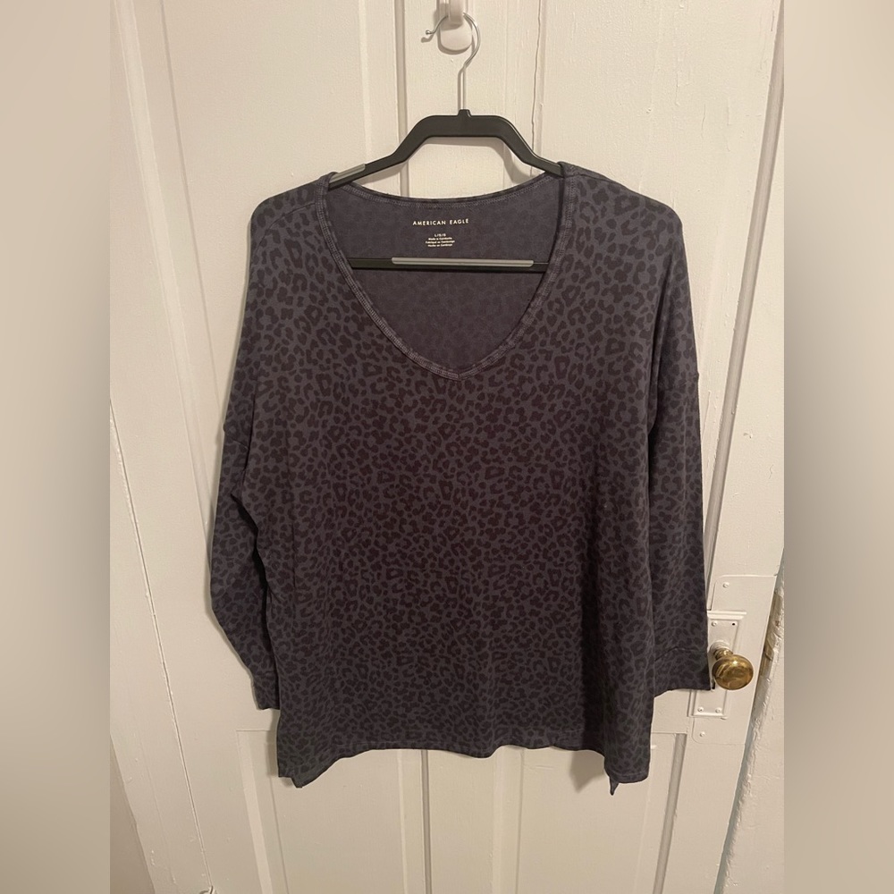 AE Super Soft Leopard Print Long Sleeve Top
